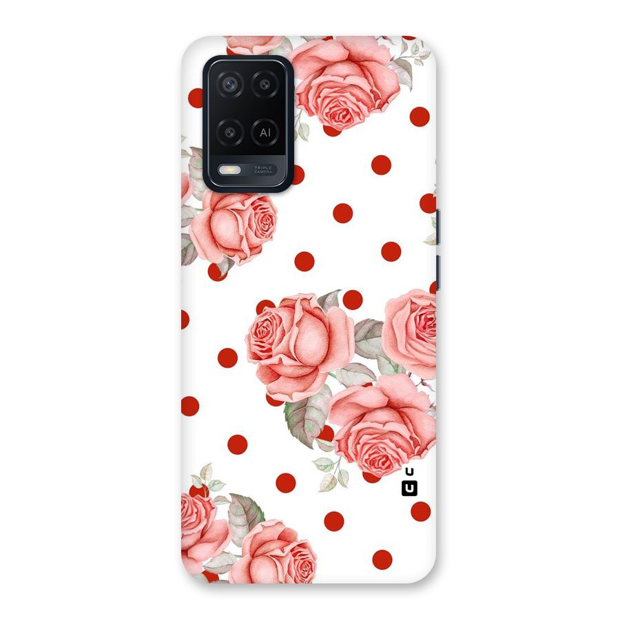 Red Peach Shade Flowers Back Case for Oppo A54