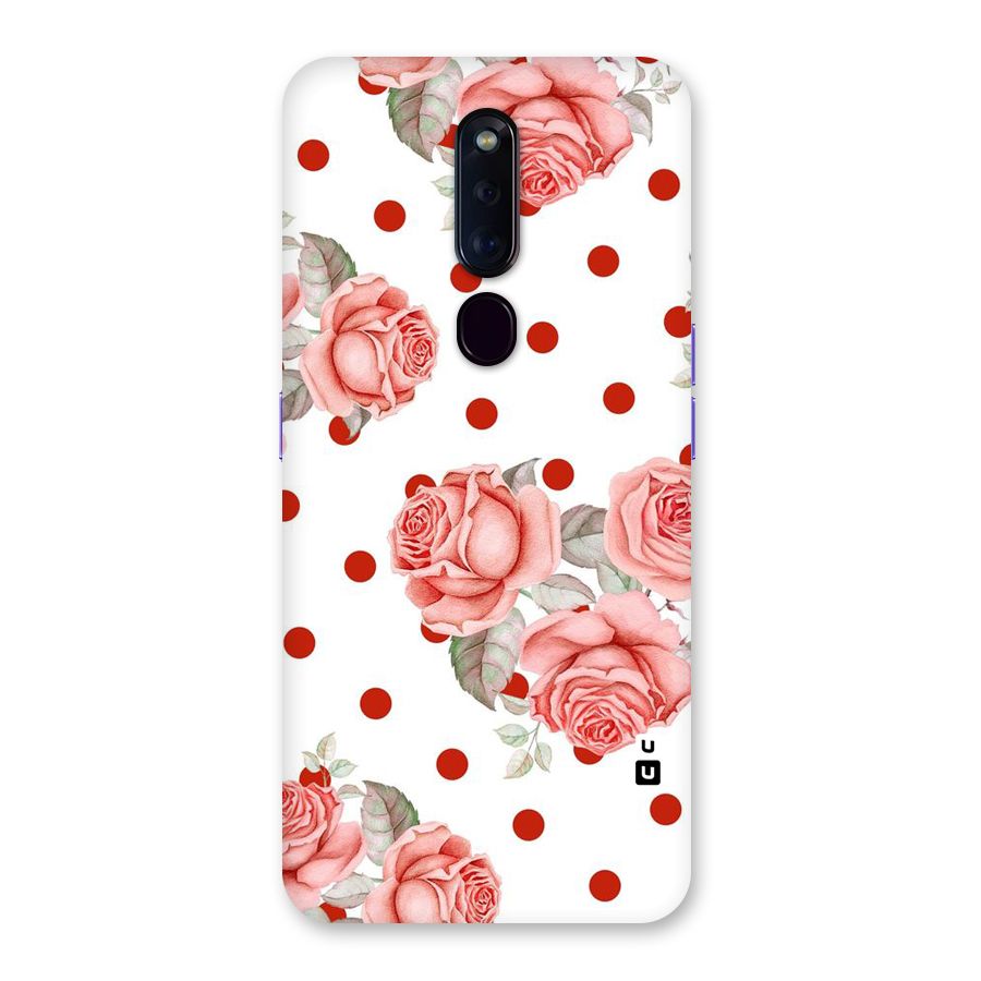 Red Peach Shade Flowers Back Case for Oppo F11 Pro