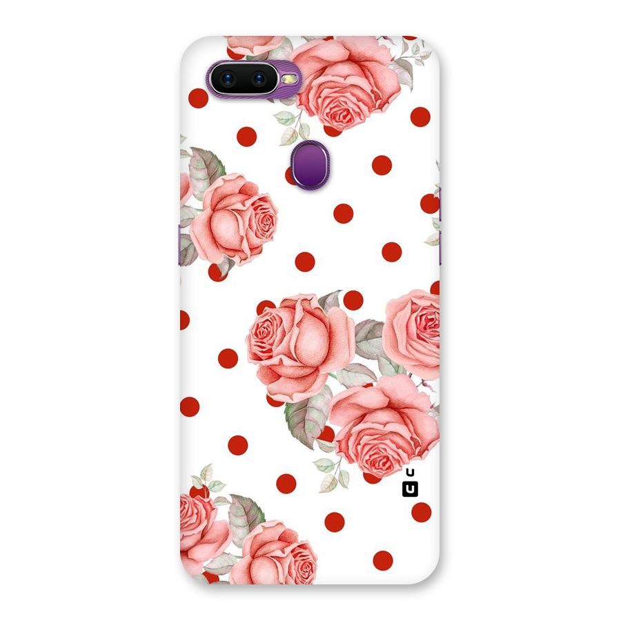 Red Peach Shade Flowers Back Case for Oppo F9