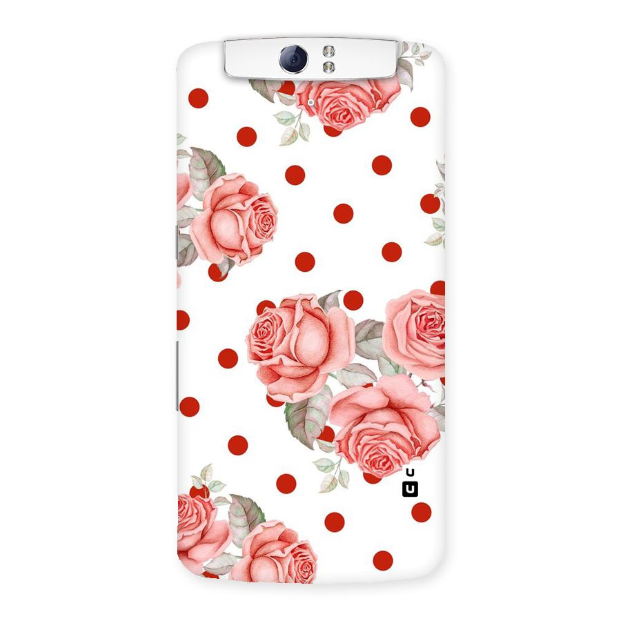 Red Peach Shade Flowers Back Case for Oppo N1