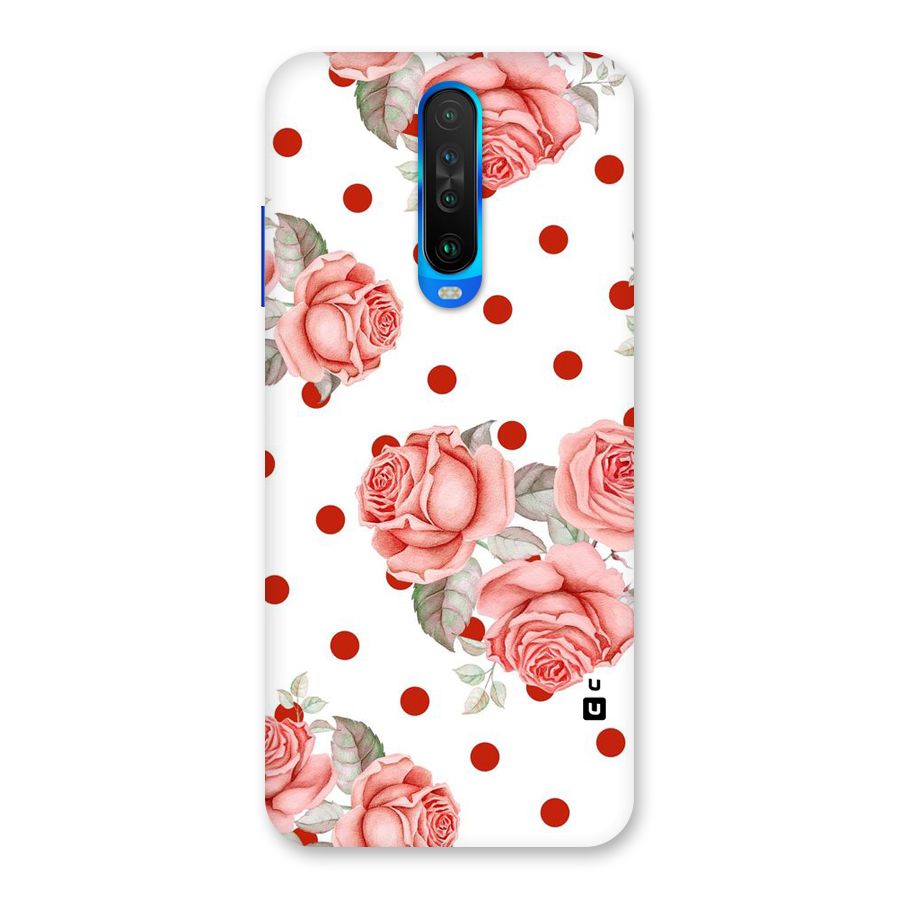 Red Peach Shade Flowers Back Case for Poco X2