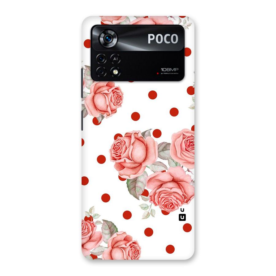 Red Peach Shade Flowers Back Case for Poco X4 Pro 5G