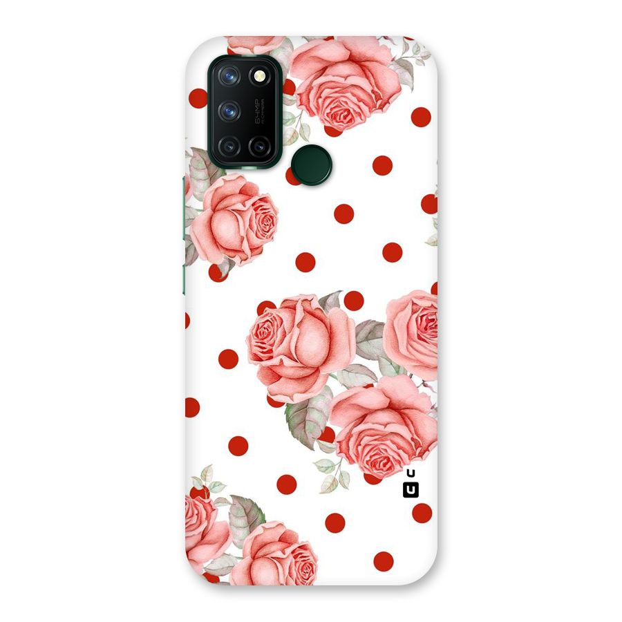 Red Peach Shade Flowers Back Case for Realme 7i