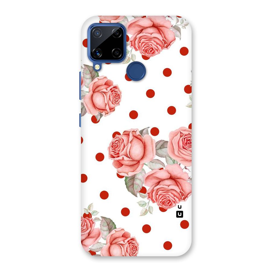 Red Peach Shade Flowers Back Case for Realme C15