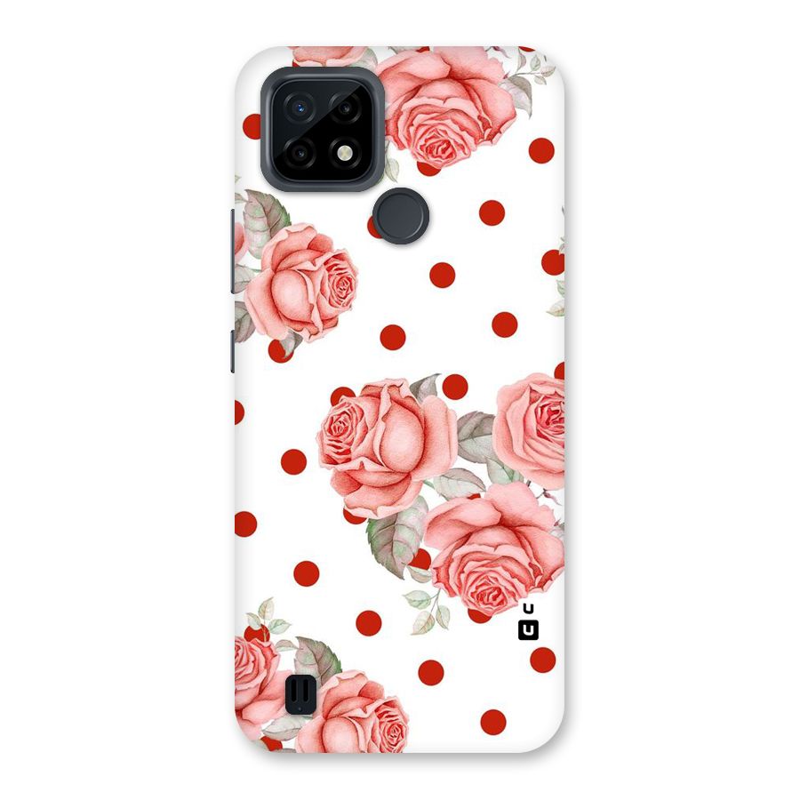 Red Peach Shade Flowers Back Case for Realme C21