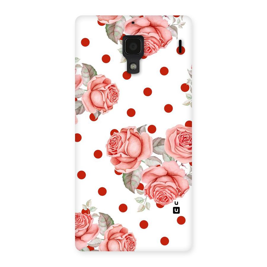 Red Peach Shade Flowers Back Case for Redmi 1S