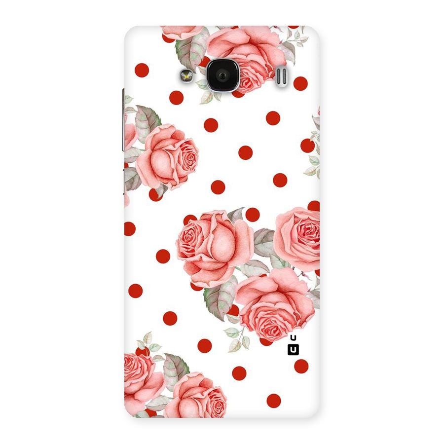 Red Peach Shade Flowers Back Case for Redmi 2 Prime