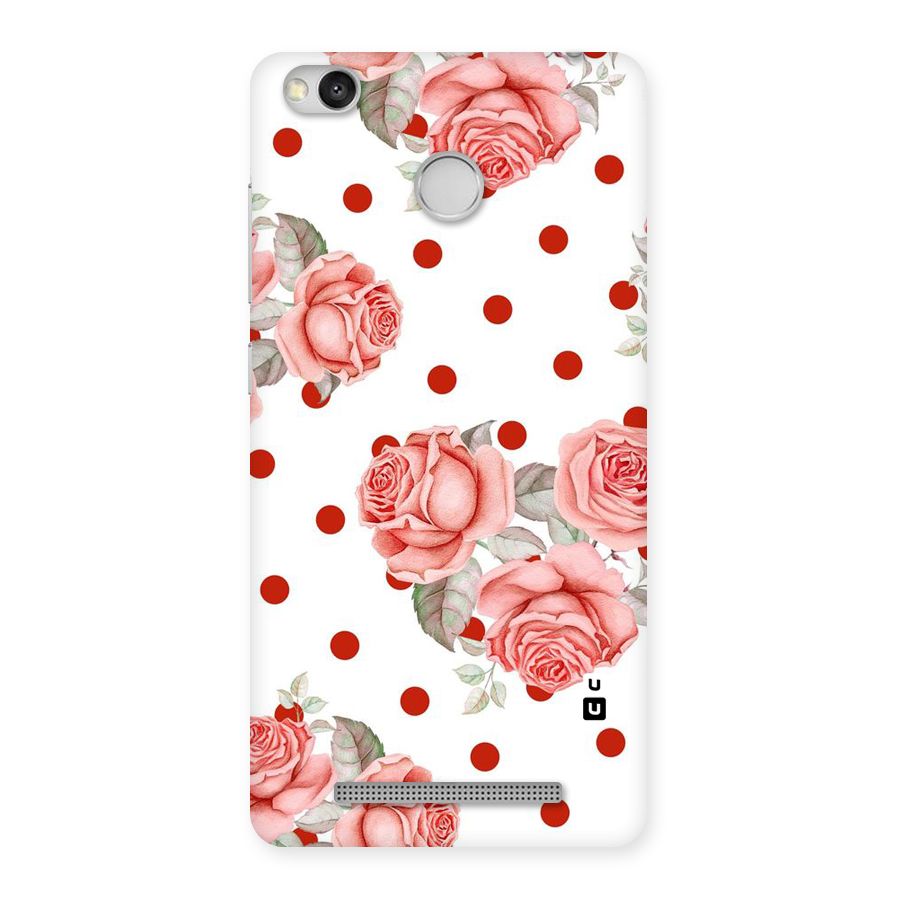 Red Peach Shade Flowers Back Case for Redmi 3S Prime