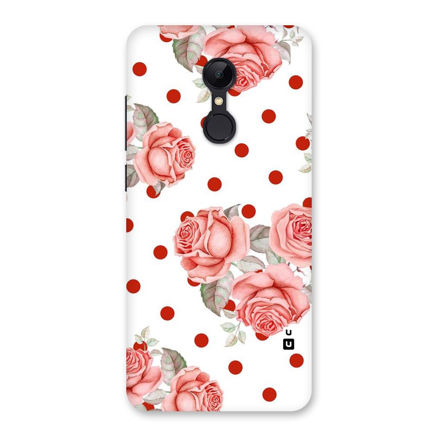 Red Peach Shade Flowers Back Case for Redmi 5