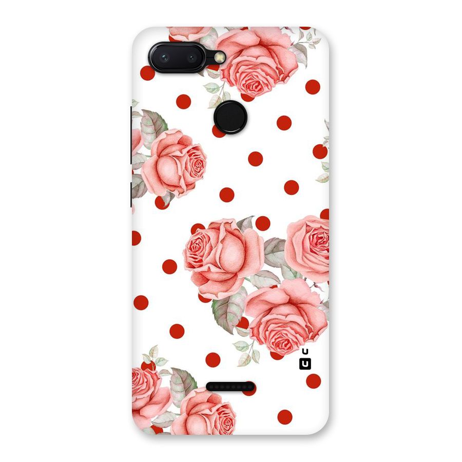 Red Peach Shade Flowers Back Case for Redmi 6