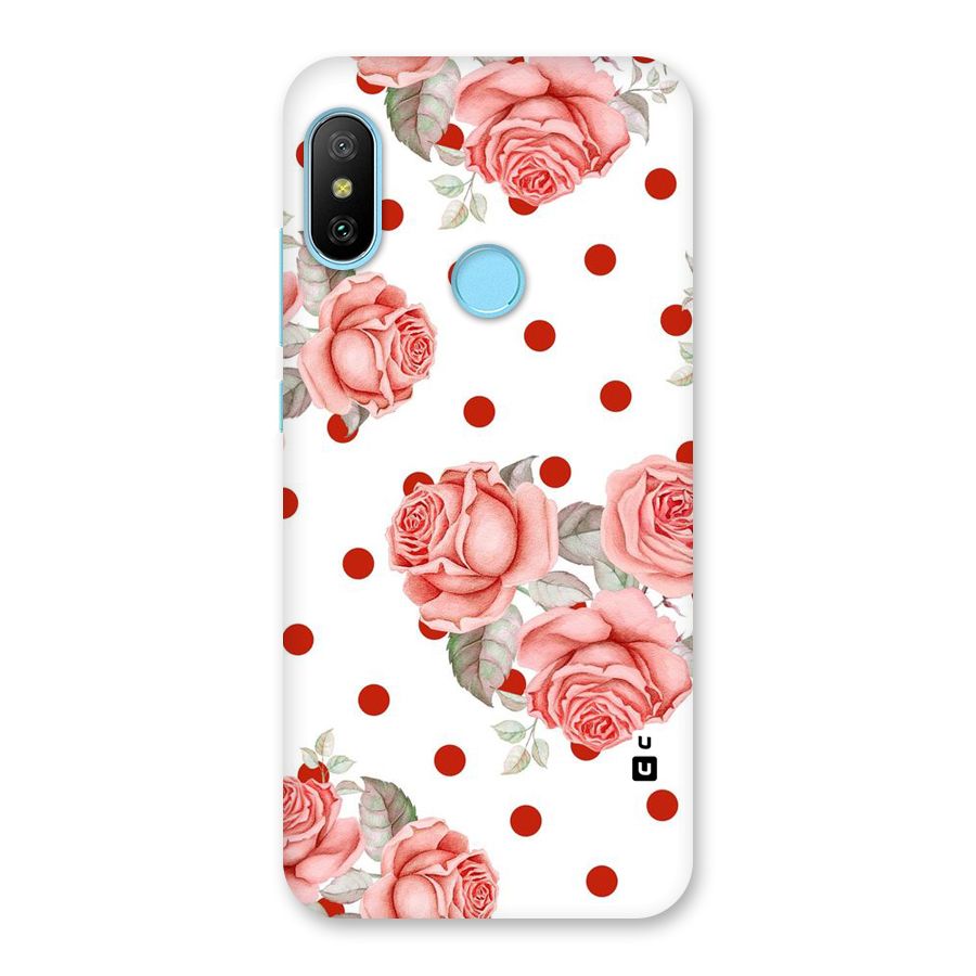 Red Peach Shade Flowers Back Case for Redmi 6 Pro
