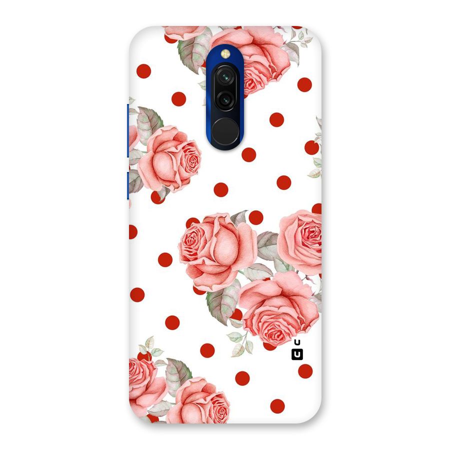 Red Peach Shade Flowers Back Case for Redmi 8