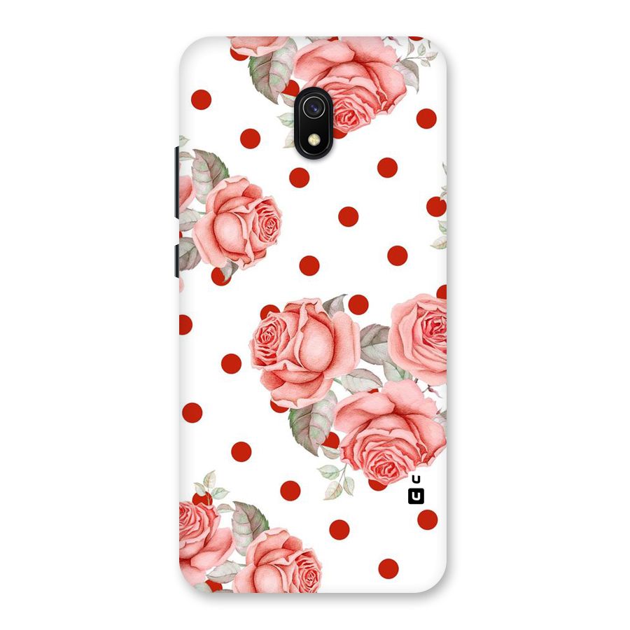 Red Peach Shade Flowers Back Case for Redmi 8A