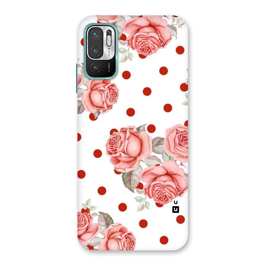 Red Peach Shade Flowers Back Case for Redmi Note 10T 5G