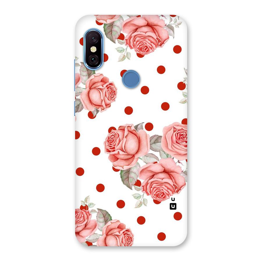 Red Peach Shade Flowers Back Case for Redmi Note 6 Pro