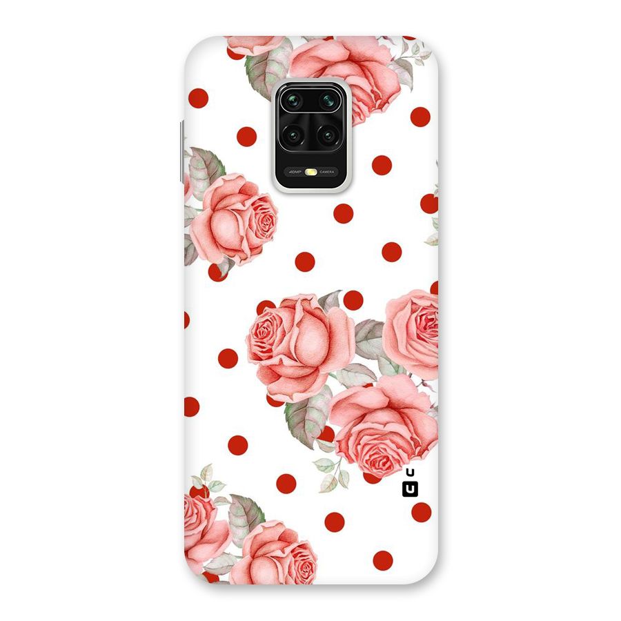 Red Peach Shade Flowers Back Case for Redmi Note 9 Pro