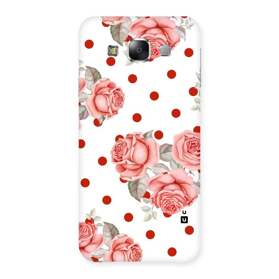 Red Peach Shade Flowers Back Case for Samsung Galaxy E5