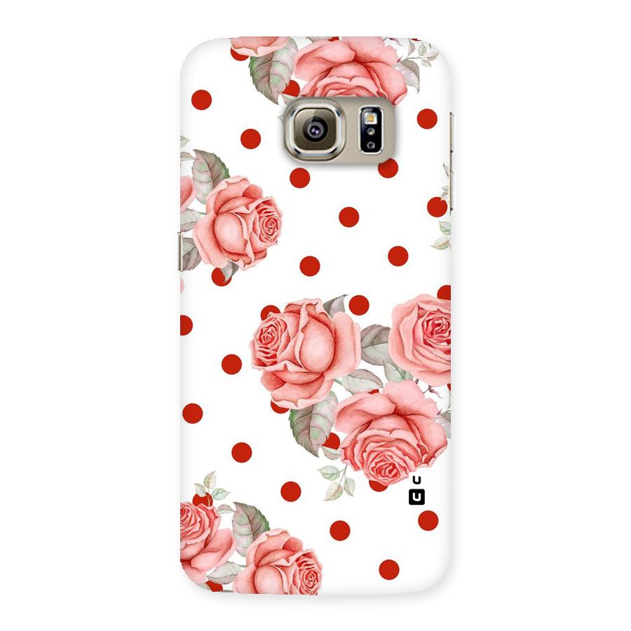 Red Peach Shade Flowers Back Case for Samsung Galaxy S6 Edge