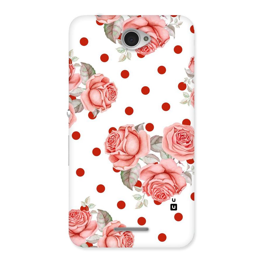Red Peach Shade Flowers Back Case for Sony Xperia E4