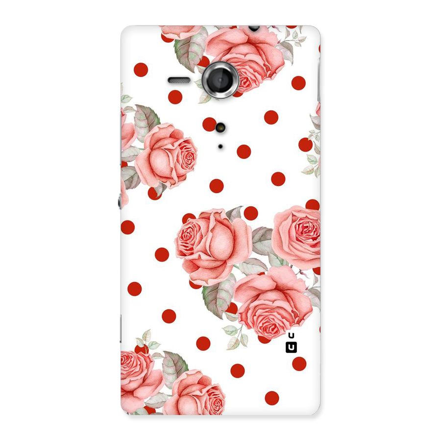 Red Peach Shade Flowers Back Case for Sony Xperia SP