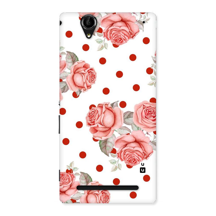 Red Peach Shade Flowers Back Case for Sony Xperia T2