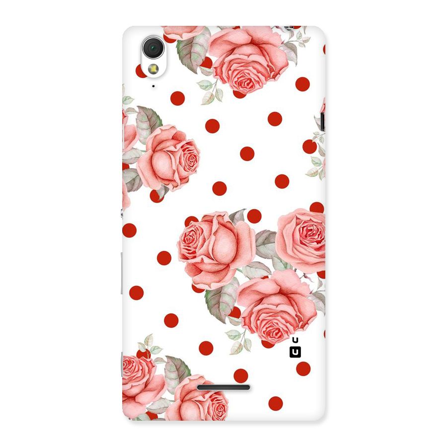 Red Peach Shade Flowers Back Case for Sony Xperia T3