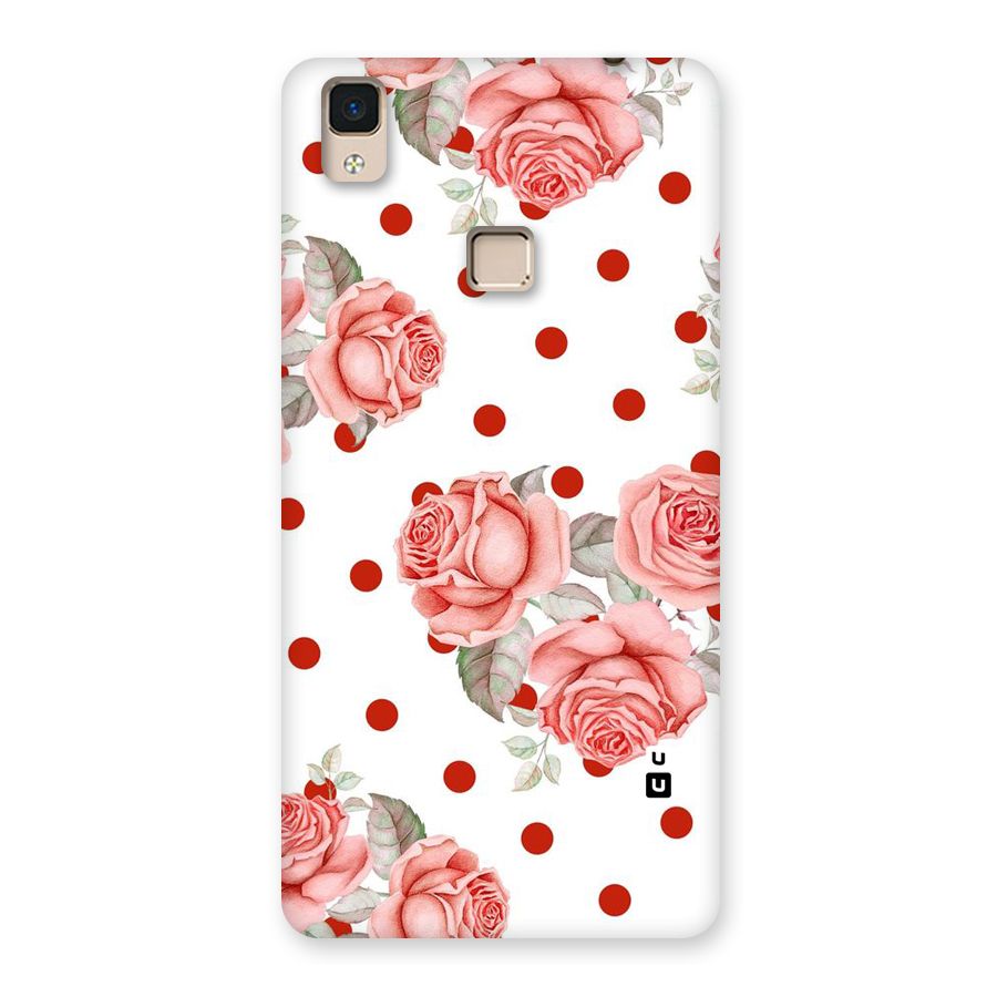 Red Peach Shade Flowers Back Case for V3 Max
