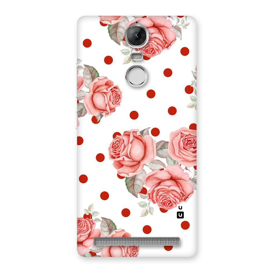 Red Peach Shade Flowers Back Case for Vibe K5 Note