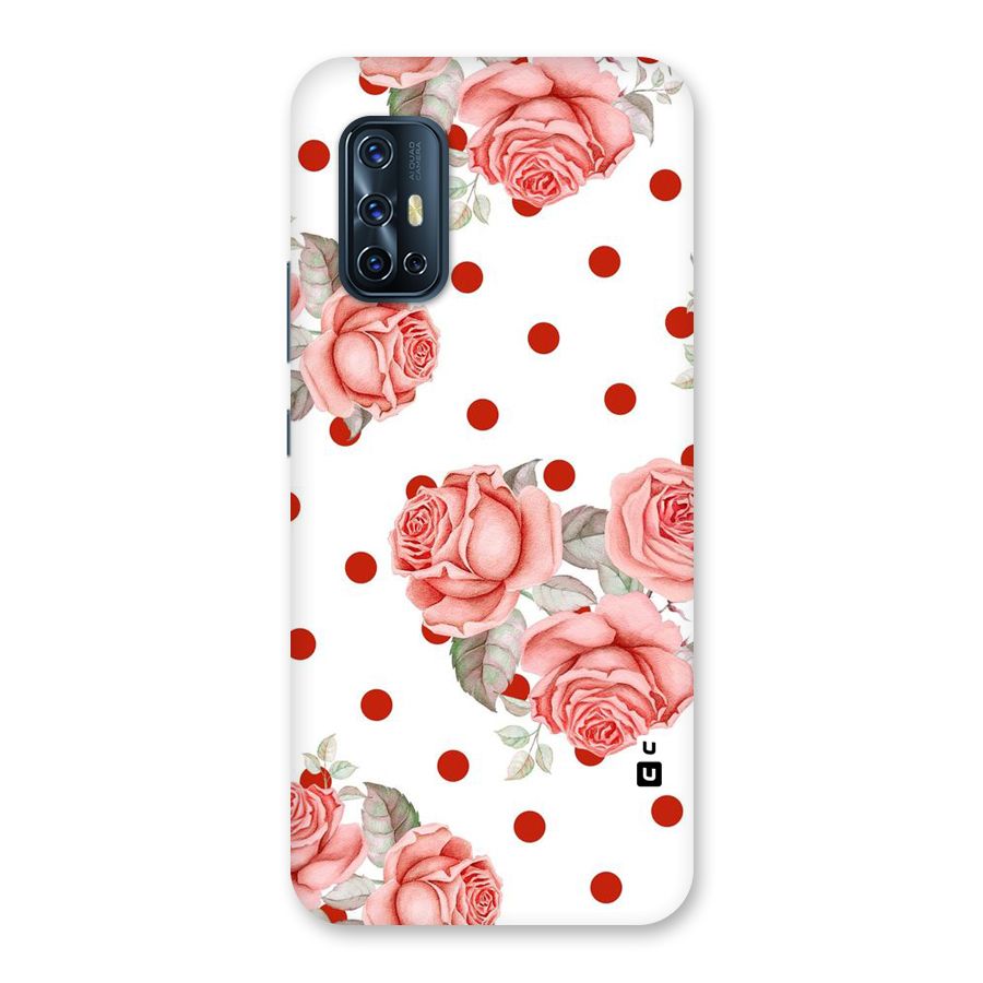 Red Peach Shade Flowers Back Case for Vivo V17