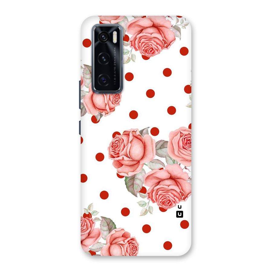 Red Peach Shade Flowers Back Case for Vivo V20 SE