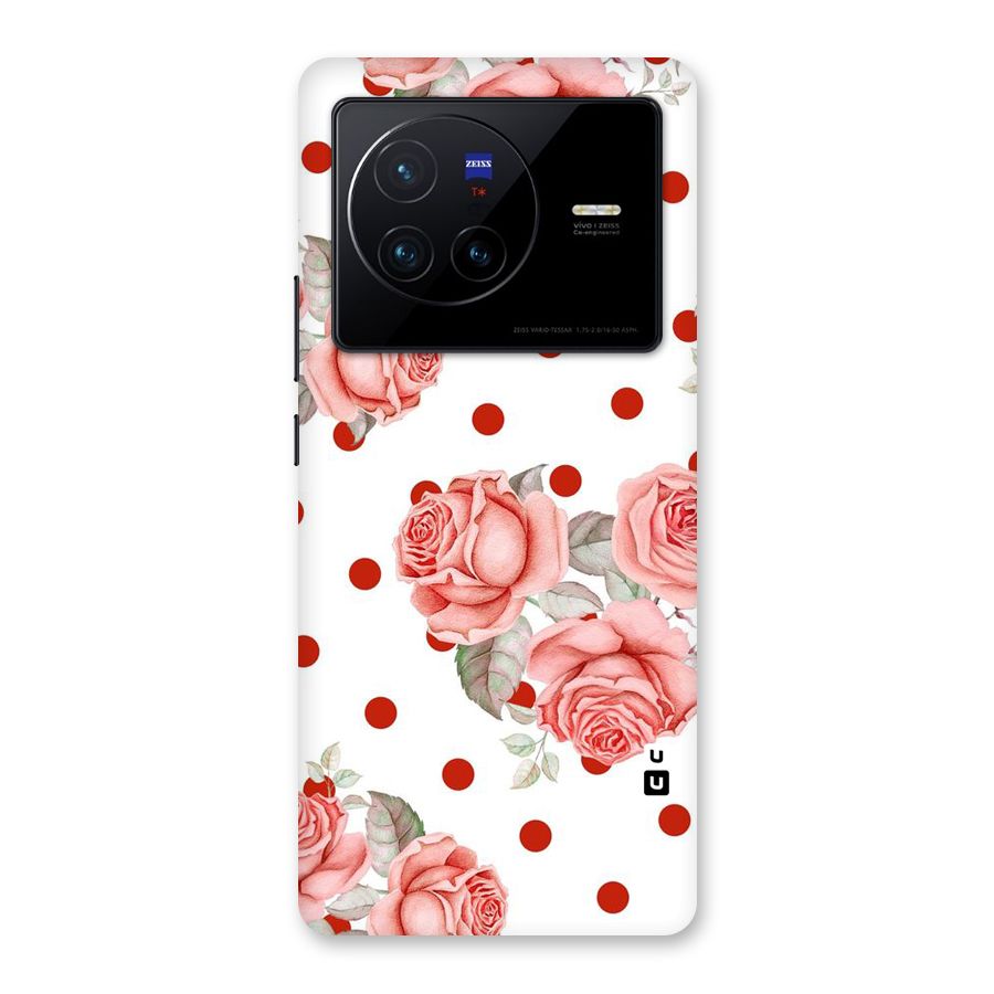 Red Peach Shade Flowers Back Case for Vivo X80