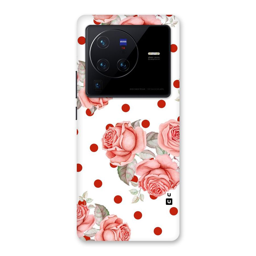 Red Peach Shade Flowers Back Case for Vivo X80 Pro
