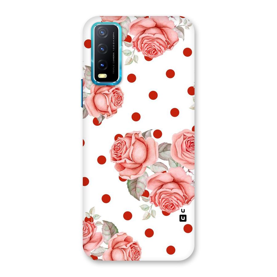 Red Peach Shade Flowers Back Case for Vivo Y20G
