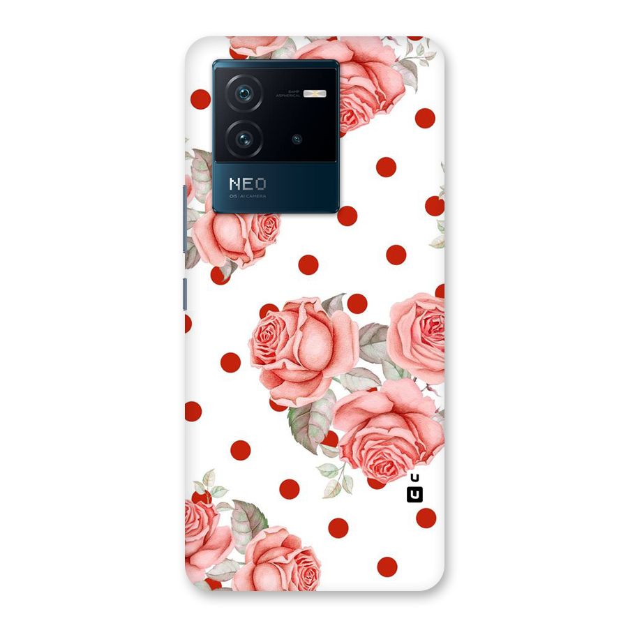 Red Peach Shade Flowers Back Case for Vivo iQOO Neo 6 5G