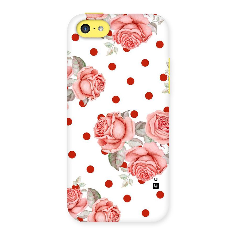 Red Peach Shade Flowers Back Case for iPhone 5C