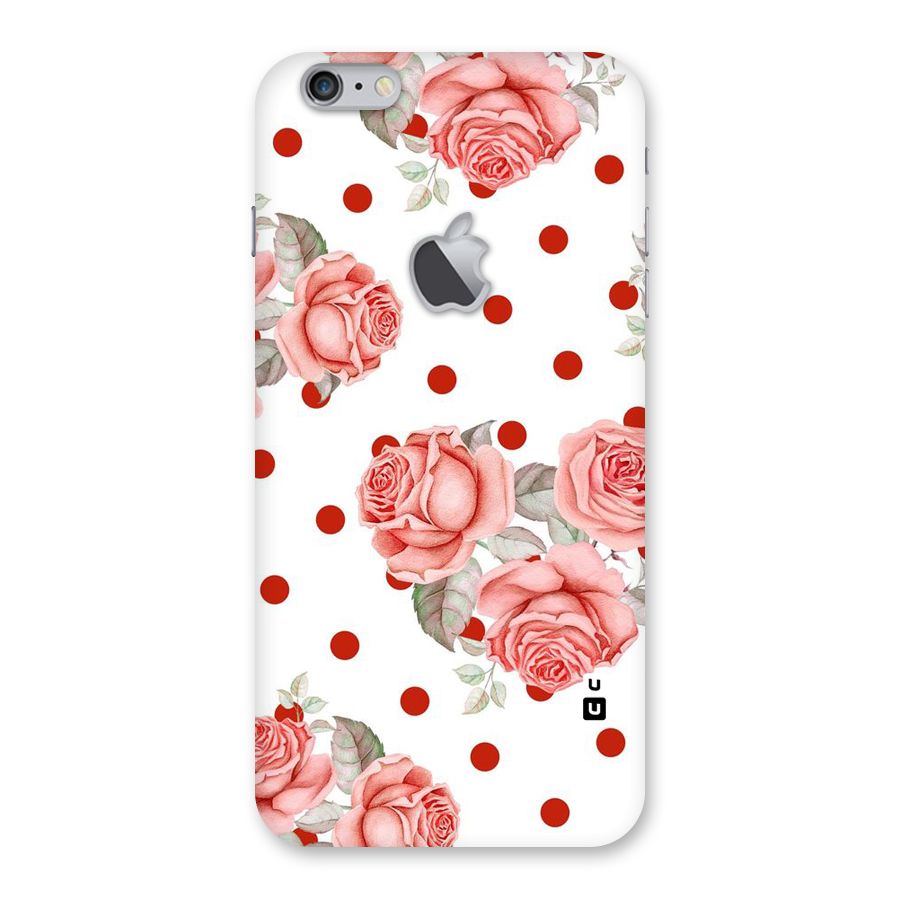 Red Peach Shade Flowers Back Case for iPhone 6 Plus 6S Plus Logo Cut