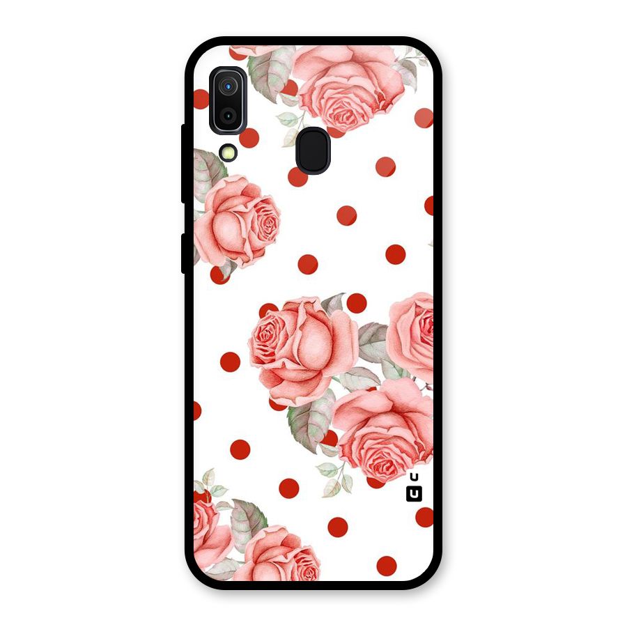 Red Peach Shade Flowers Glass Back Case for Galaxy A30