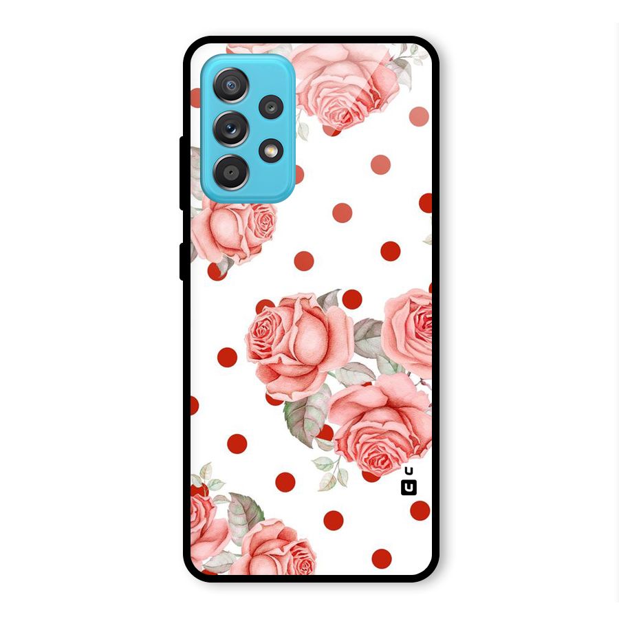 Red Peach Shade Flowers Glass Back Case for Galaxy A52