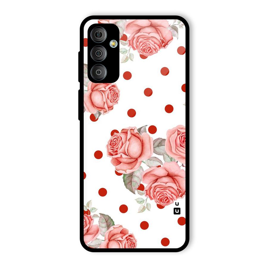Red Peach Shade Flowers Glass Back Case for Galaxy F23