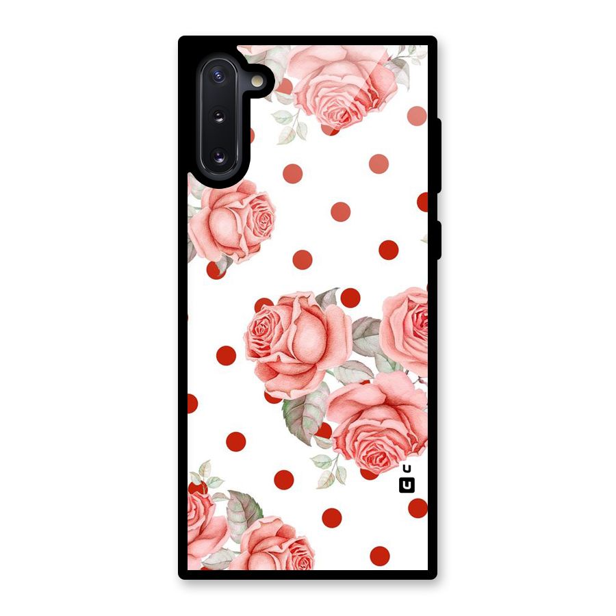 Red Peach Shade Flowers Glass Back Case for Galaxy Note 10