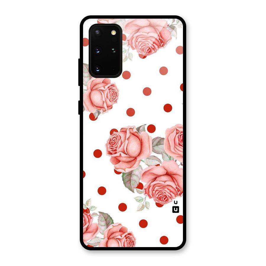 Red Peach Shade Flowers Glass Back Case for Galaxy S20 Plus