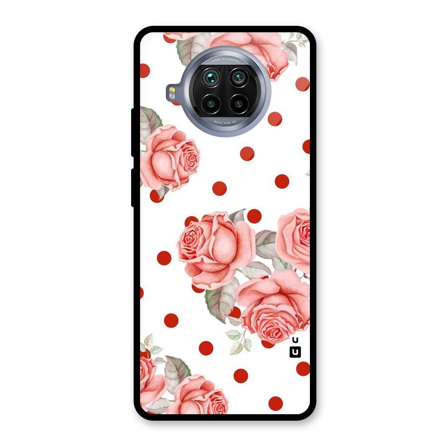 Red Peach Shade Flowers Glass Back Case for Mi 10i