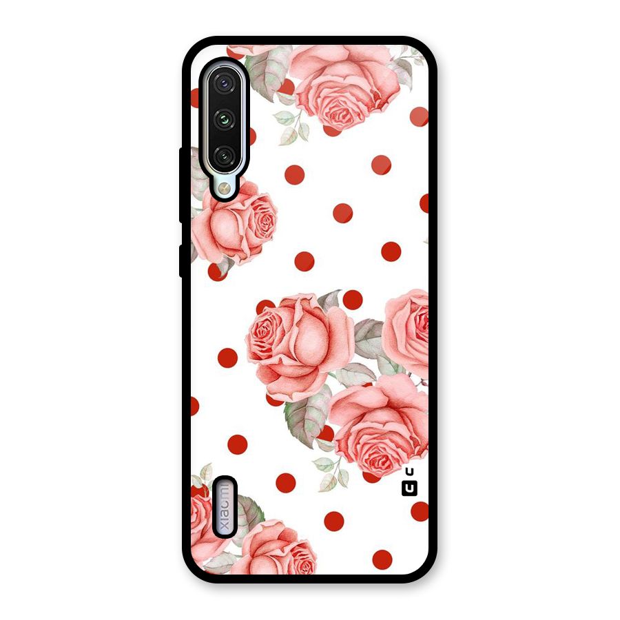 Red Peach Shade Flowers Glass Back Case for Mi A3