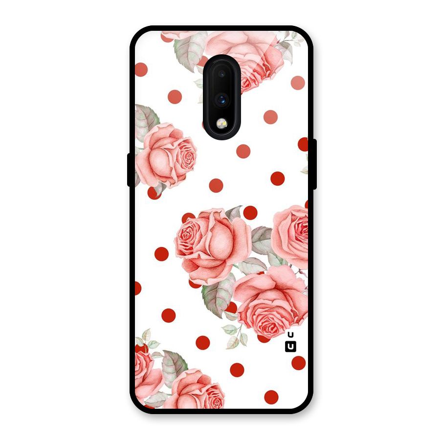 Red Peach Shade Flowers Glass Back Case for OnePlus 7