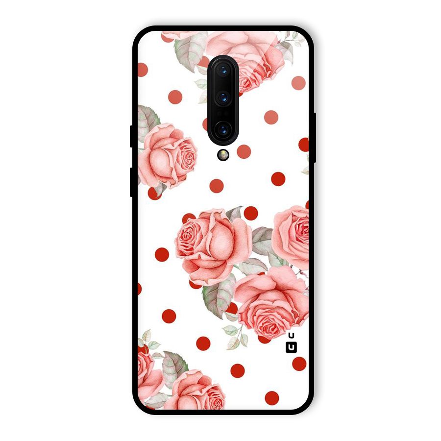 Red Peach Shade Flowers Glass Back Case for OnePlus 7 Pro