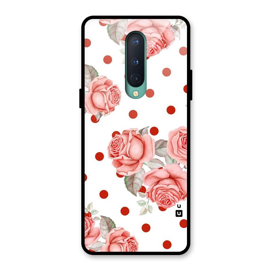 Red Peach Shade Flowers Glass Back Case for OnePlus 8