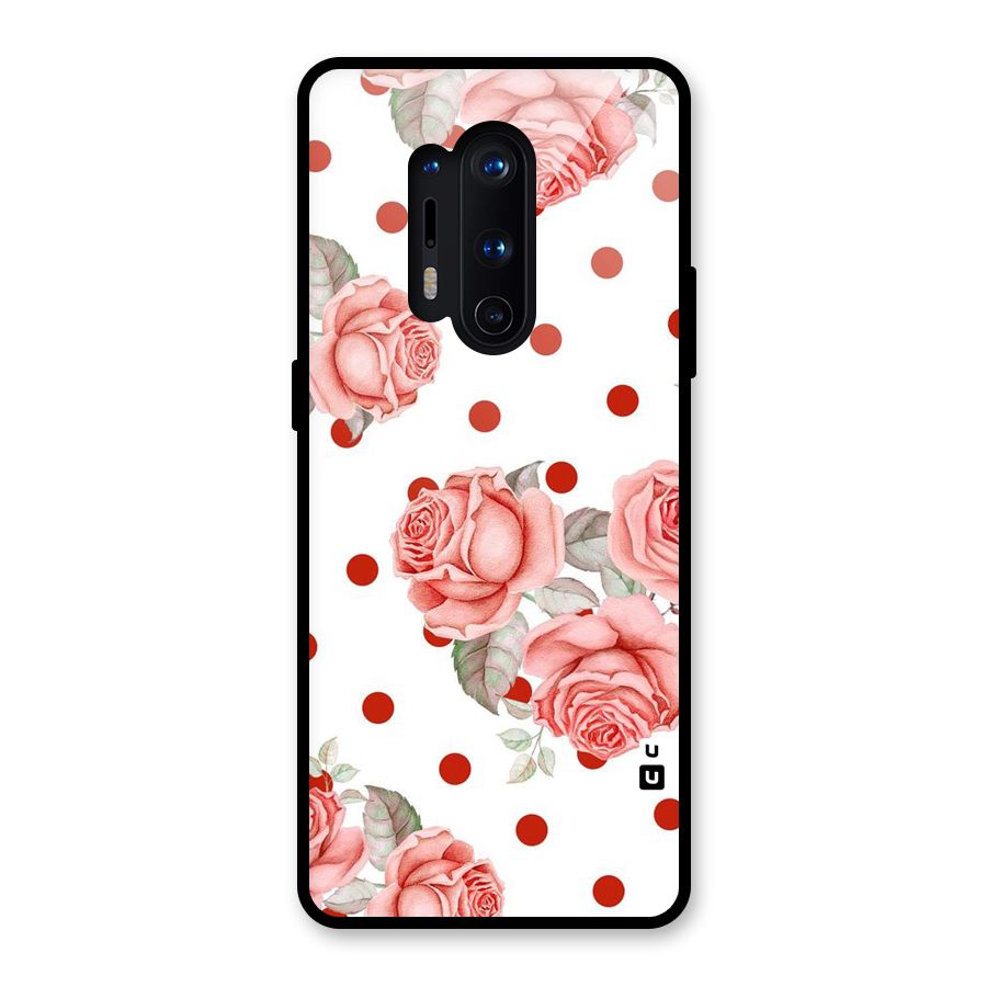 Red Peach Shade Flowers Glass Back Case for OnePlus 8 Pro