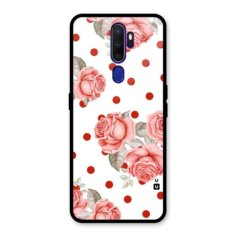 Red Peach Shade Flowers Glass Back Case for Oppo A9 (2020)