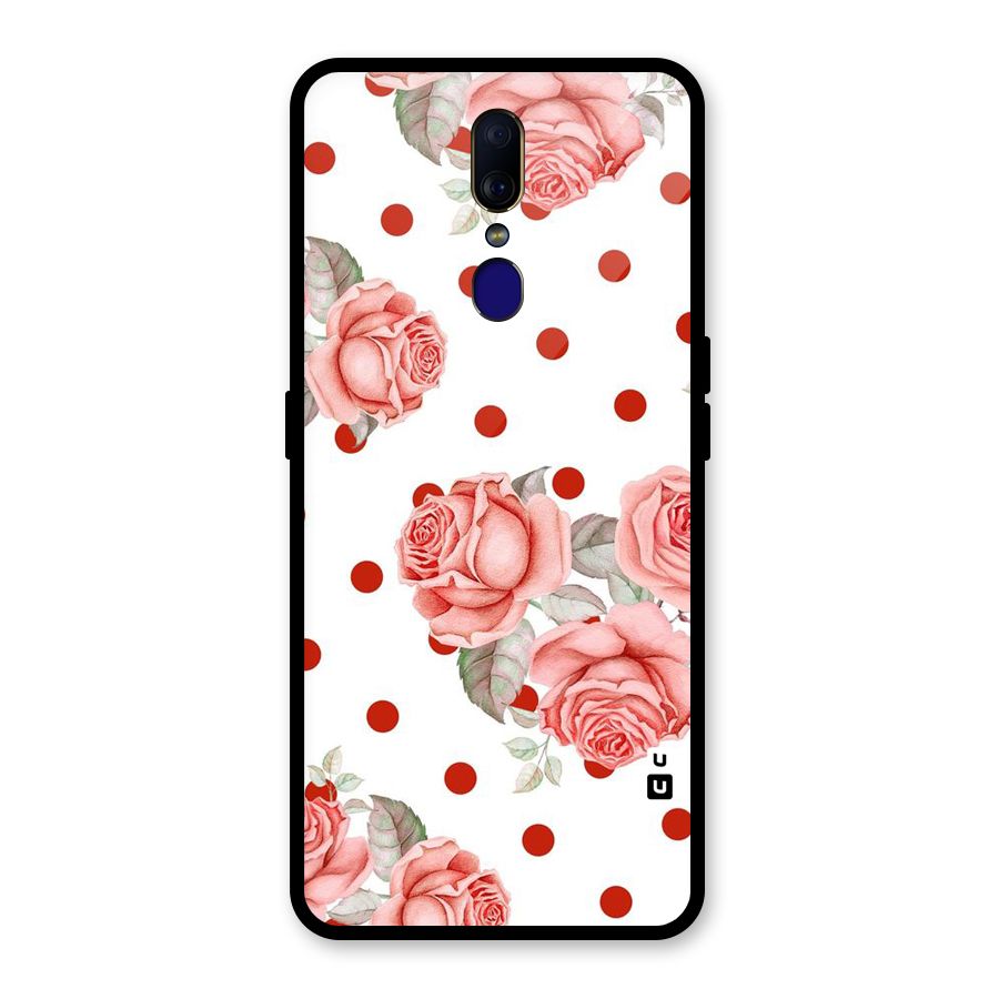 Red Peach Shade Flowers Glass Back Case for Oppo F11
