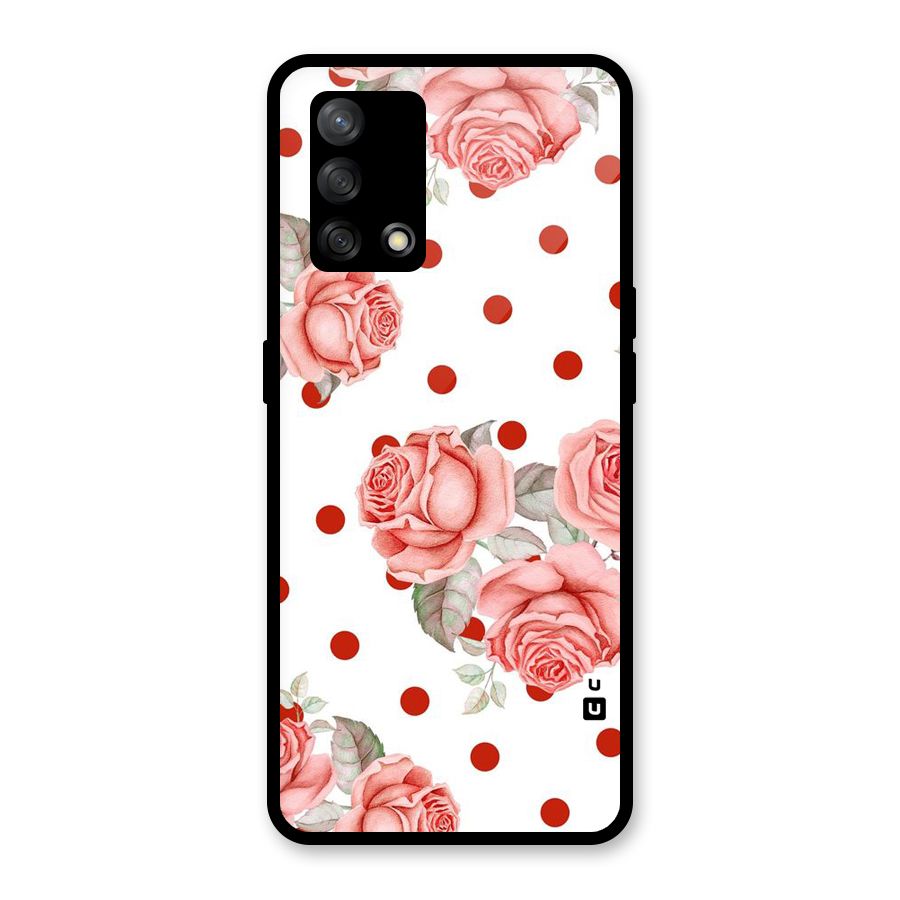 Red Peach Shade Flowers Glass Back Case for Oppo F19